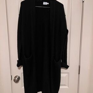 Time and Tru Black Open Front Cardigan